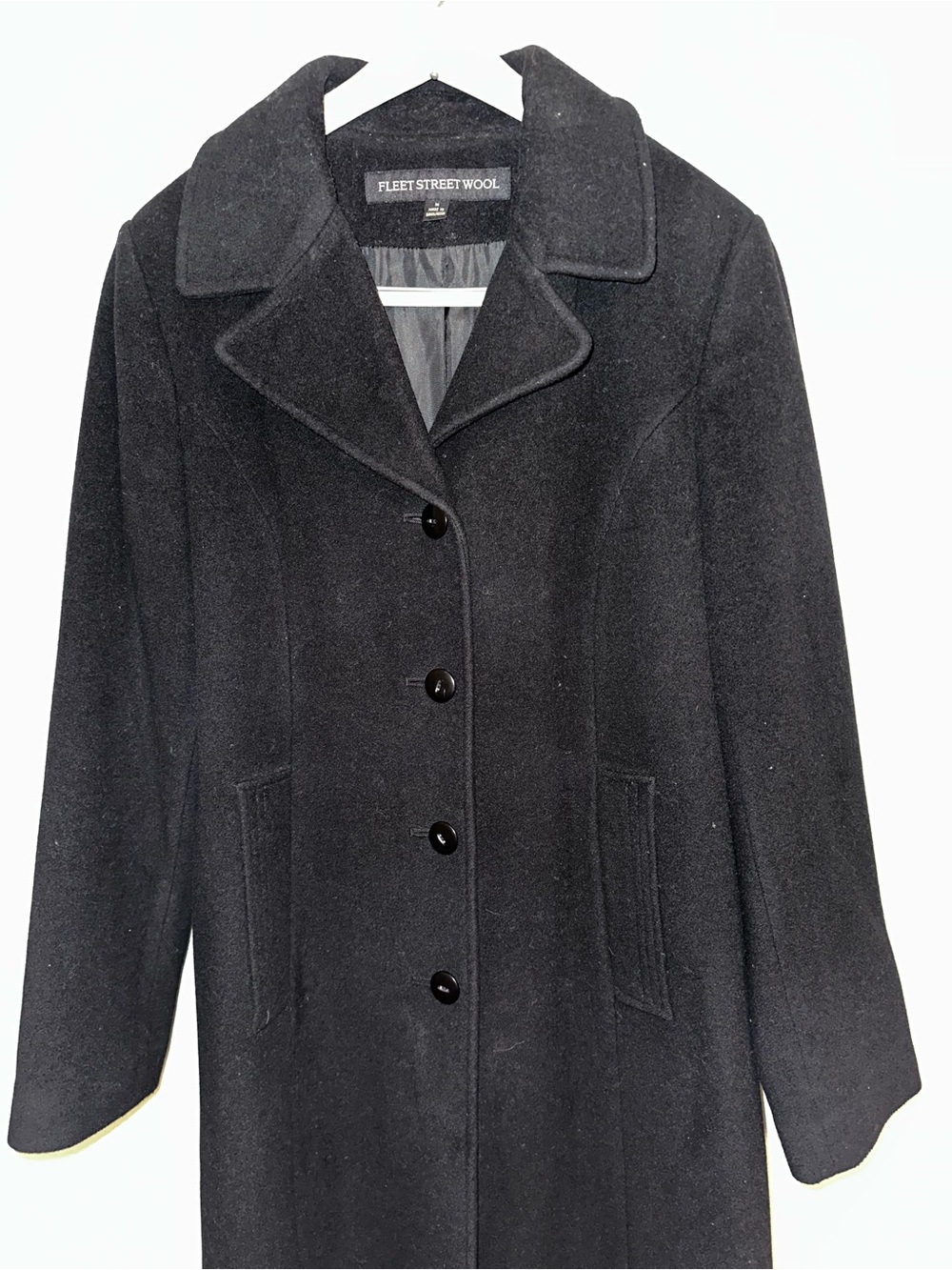 Classic Women's wool black Overcoat